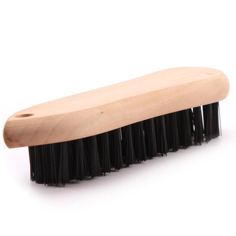 Black Nylon Wire Brush with Wooden Handle