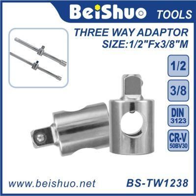 Full Polished Cr-V Three Way Adaptor for Socket Wrench