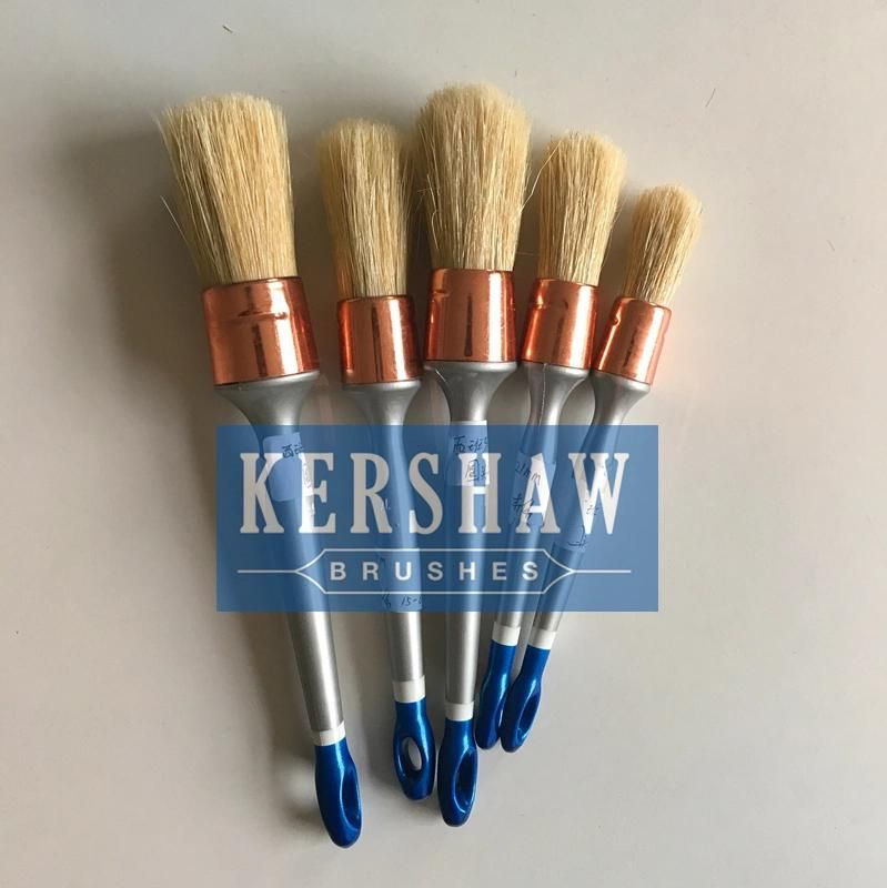 Round Brush (Paintbrush with pure white bristle and plastic handle, round brush)