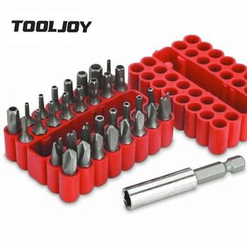 Security Tools 33PCS Torx Philips Pozi Slotted Head Bits with Bit Holder Screwdriver Bits Set