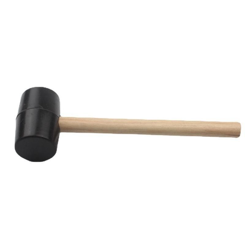 1000g Black Round Wooden Handle Rubber Outdoor Activity