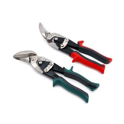 Professional Aviation Snips, 10&quot;, Hand Tools, Hardware Tool, Made of = Cr-V, Cr-Mo, Matt Finish, Nickel Plated, TPR Handle, Right and Left, Heavy Duty