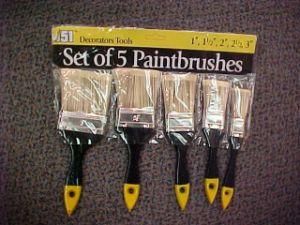 White Bristle Paint Brush Set with Plastic Handle