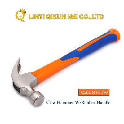 H-190 Construction Hardware Hand Tools American Straight Type Claw Hammer with Plastic Coated Handle