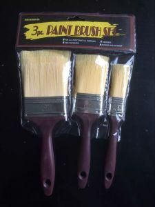 White Bristle Paint Brush Set with Plastic Handle