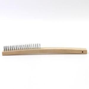Log Color Copper Stainless Steel Wire Brush with Wooden Handle for Cleaning Tool