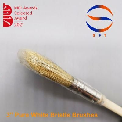 3&prime;&prime; Pure White Bristle Defoaming Brush for FRP Laminating