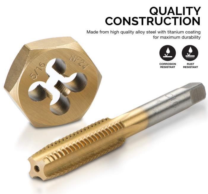 PRO-Grade Large-Diameter Titanium Tap & Die Set