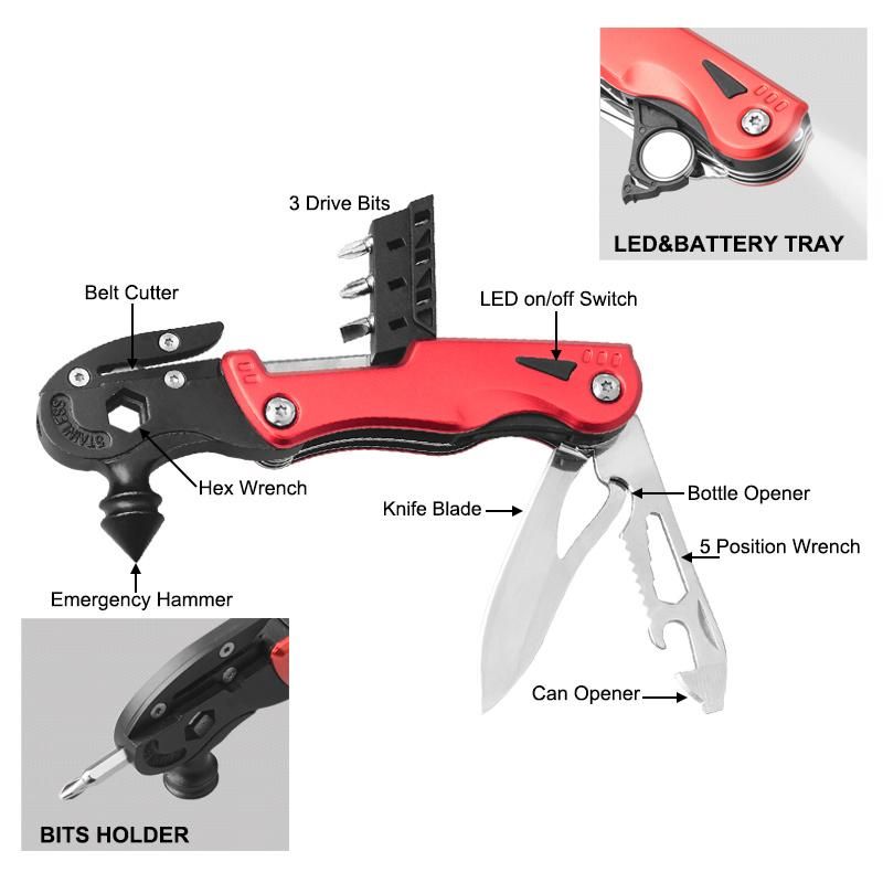 Multi Function Tool Multi Tool Combination Survival Hammer (#8457F)