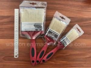 White Bristle Material Paint Brush with Rubber Handle