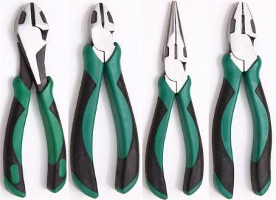 Combination Pliers, Long Nose Pliers, Made of Cr-V or Cr-Ni, Black and Polish, TPR Handles, Leverage Labor-Saving Pliers, 6&quot;