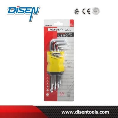 9PS Set Chrome Plated Ball End Allen Key