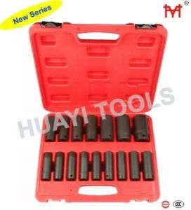 Huayi Tools 16 PC 1/2&quot; Drive Axle Nut Deep Impact Socket Set (HY-1029)