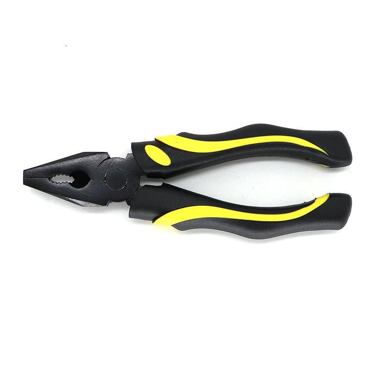 Professional Screw-Thread Steel TPR Handle Black Pliers