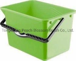 Square Green Plastic Cleaning Bucket with Graduation