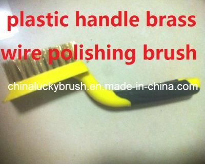 Rubber Handle Brass Wire Polishing Brush (YY-345)
