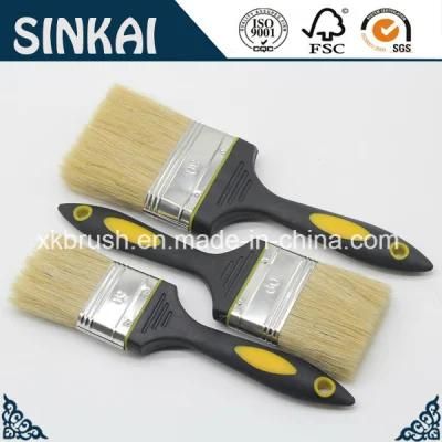 Rubber Bristle Painting Brush with White Bristle