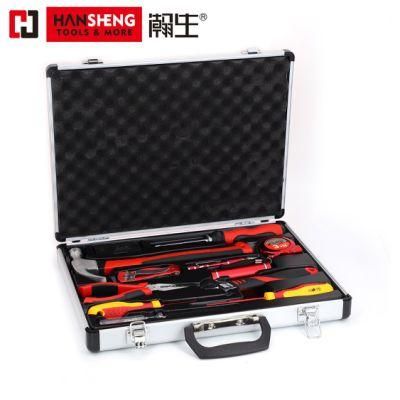 Household Set Tools, Plastic Toolbox, Combination, Set, Gift Tools, Made of Carbon Steel, CRV, Polish, Pliers, Wrench, Wire Clamp, Hammer, Snips