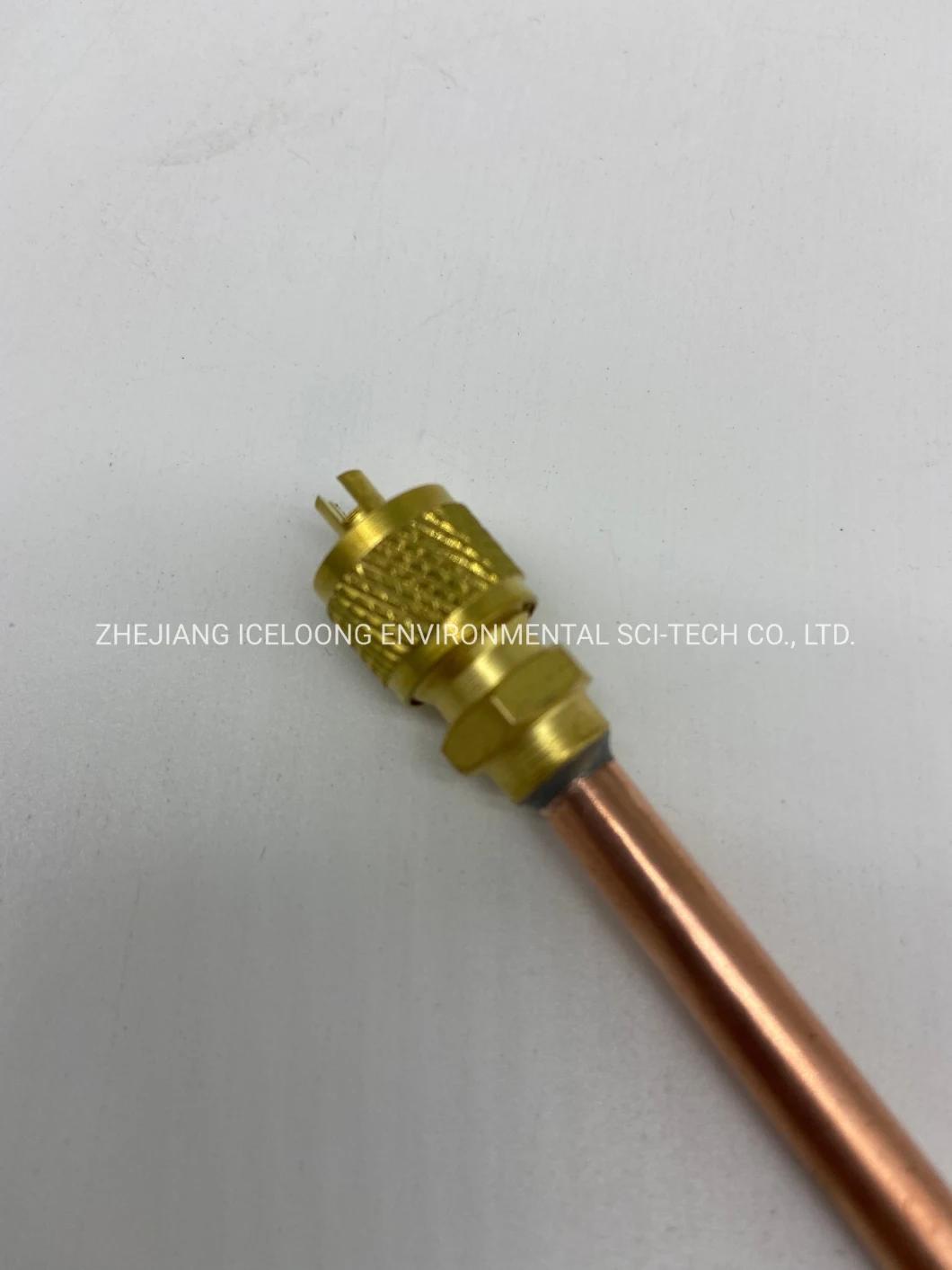 1/4 Copper Pin Valve Refrigeration Parts Charging Valve for Air Conditioner