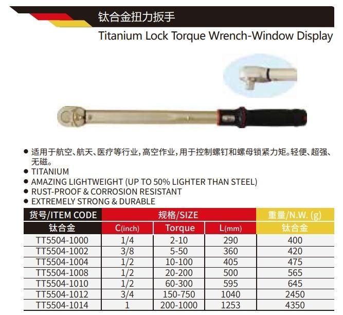 Wedo Best-Selling Titanium Window Display Torque Wrench