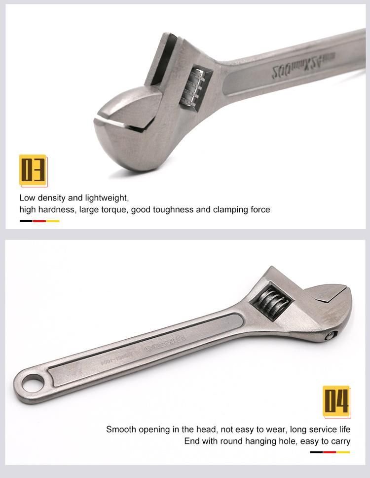 WEDO Titanium Wrench Adjustable Spanner Light Weight Non-Magnetic Rust-Proof Corrosion Resistant