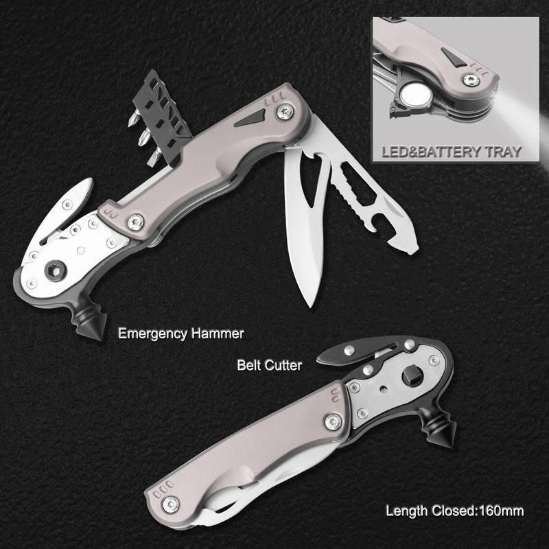 Hot Sale Multifunction Survival Hammer Multi Tool Utility Tool (#8442ASF)