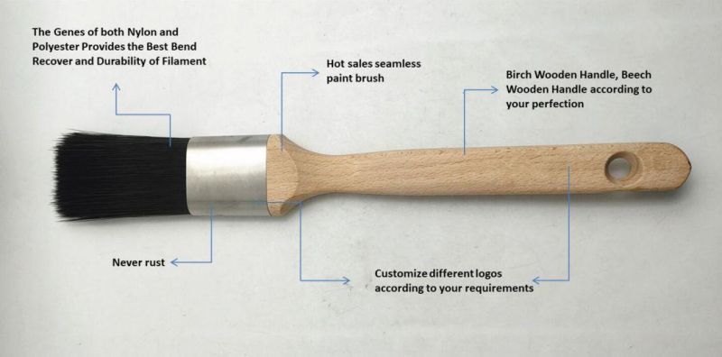 Wooden Handle Paint Brushes for Water Paint