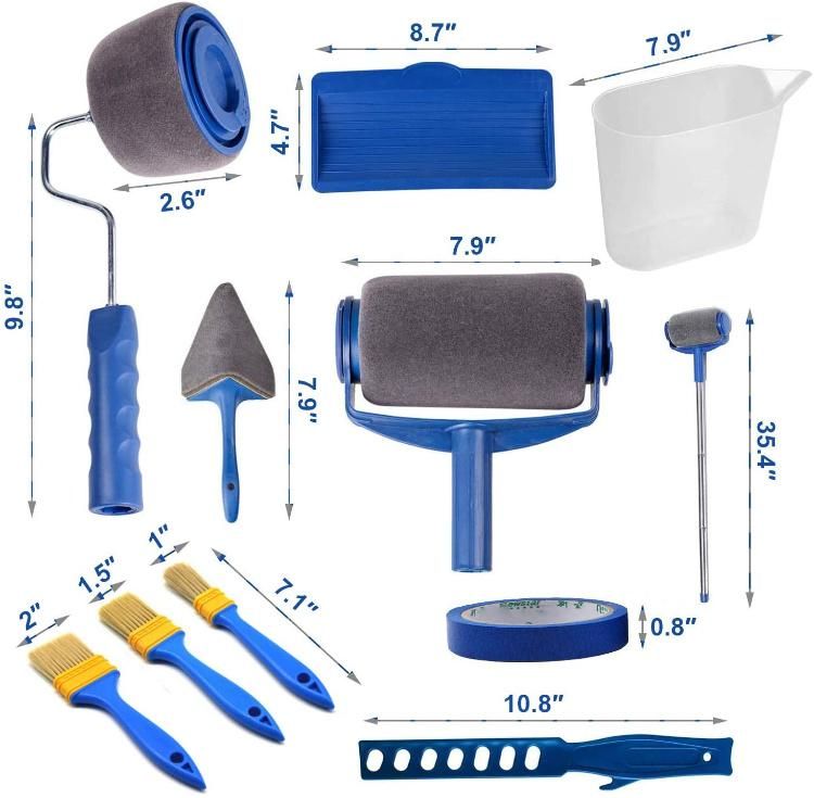 Paint Roller Kit, Paint PRO Brush Set Painting Handle Tool Transform