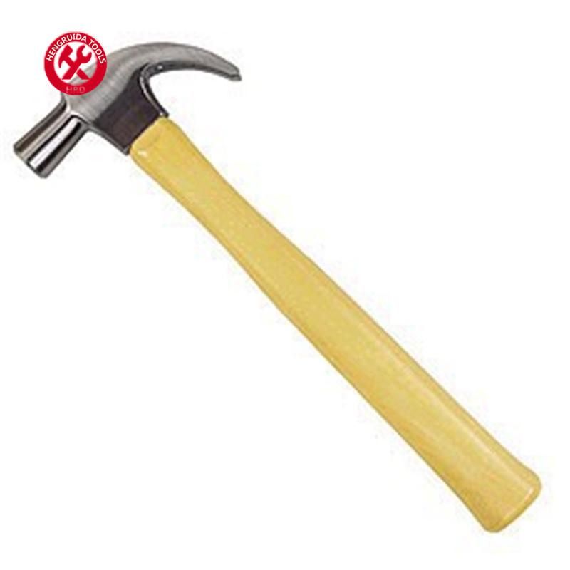 British Type Wooden Handle Claw Hammer