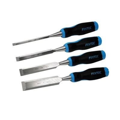 Fixtec Hand Tools Heavy Duty Flat Masonry Chisel Wood Chisel Set 6/12/19/25mm for Demolishing Carving Splitting