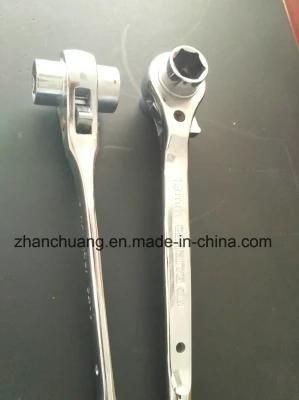 Carbon Steel Double Socket Ratchet Wrench