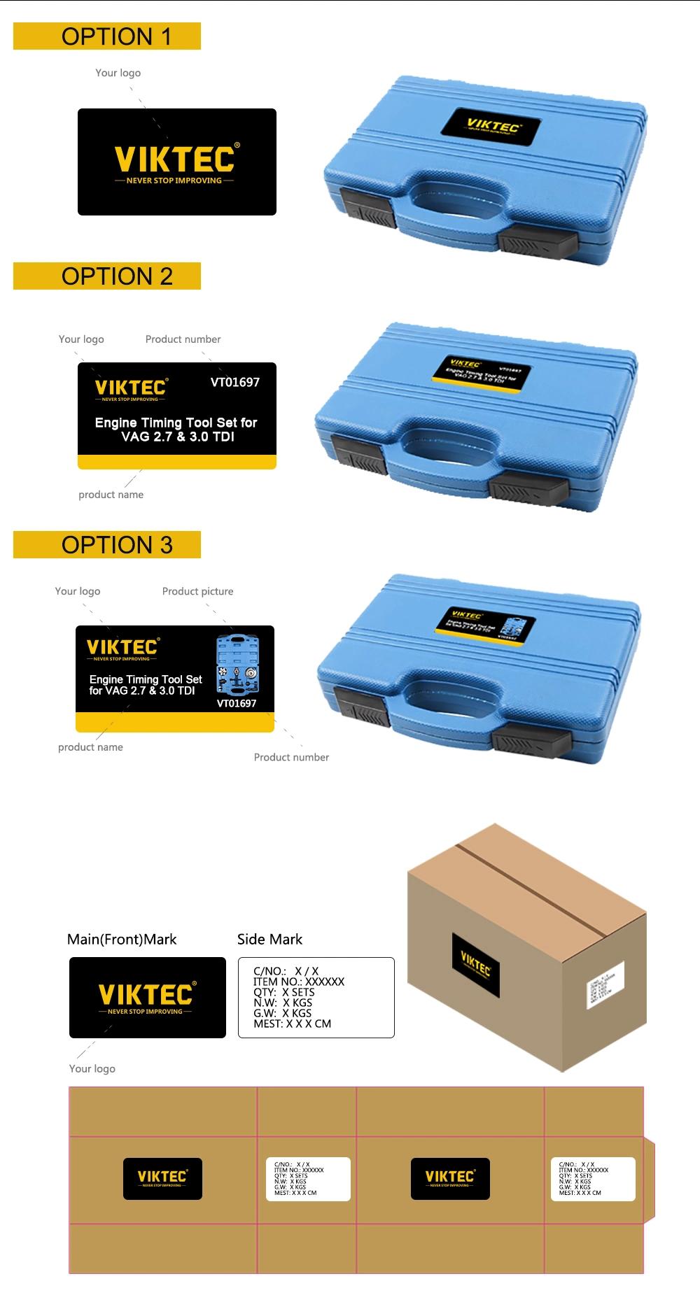 Viktec High Quality Universal Hand Tool 5PC Torque Wrench 1/2 20-210n. M with 17 19 21mm Wheel Sockets