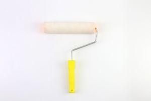 2020 New White Polyester Fiber Roller Yellow Plastic Handle Paint Roller Brush