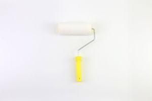 2020 Hot Sale White Polyester Fiber Roller Yellow Plastic Handle Paint Roller Brush