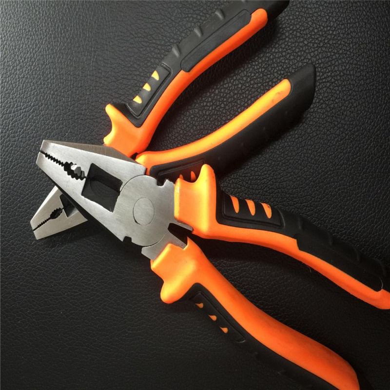 Double Color Handle Cutting Combination Plier with High Quality