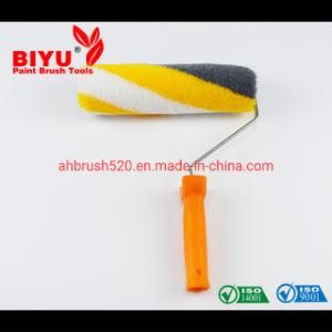 Orange Handle Yellow White Gray Stripes 9 Inch Roller Brush Hardware Tool