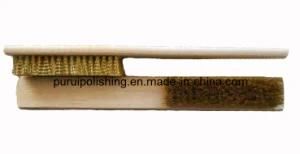Brass Wire Brush with Wood Handle