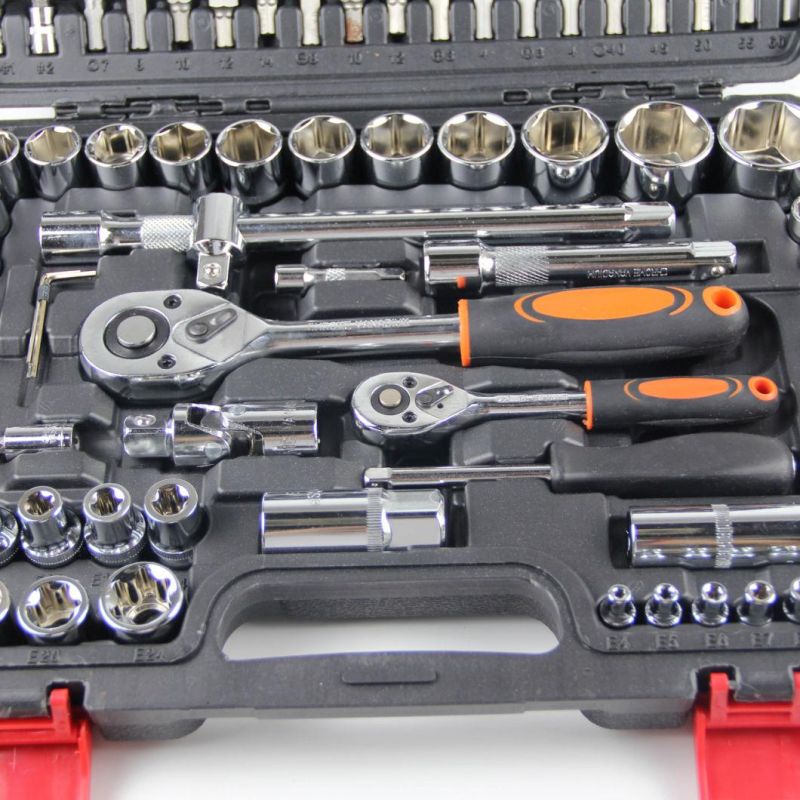 Goldmoon 108PCS Cr-V Adjustable Metallic Socket Set Ratchet Wrench