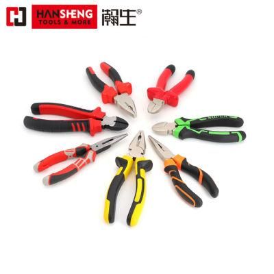 6&quot;, 7&quot;, 8&quot; Combination Pliers, Made of Carbon Steel, Pearl-Nickel Plated, Nickel Plated PVC Handles, Cr-V, Round Nose Pliers, Diagonal Cutting