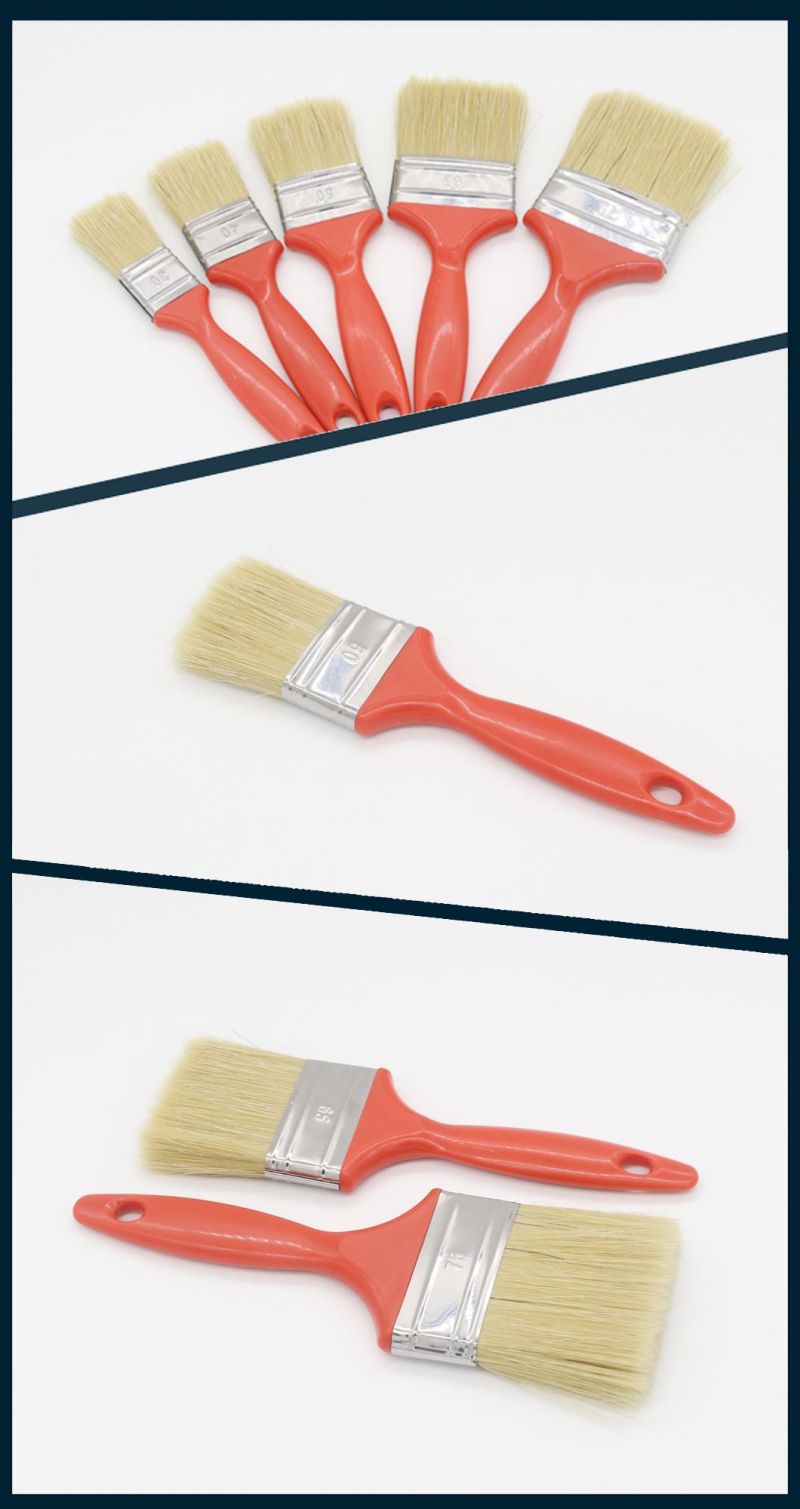Plastic Handle Paint Bush with Pure Bristle Mixed with Synthetic Filaments