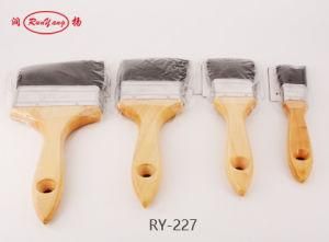 Flat Brush with Bristle Blending and Wooden Handle for Painting