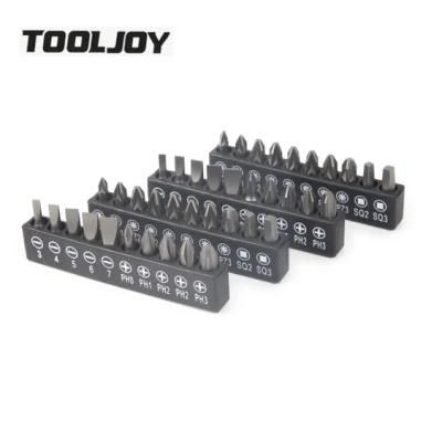 Tooljoy 25mm Philips Pozi Slotted Hex Torx Square Mini Bit Insert Bit 1inch Length Screwdriver Bit with S2 Steel