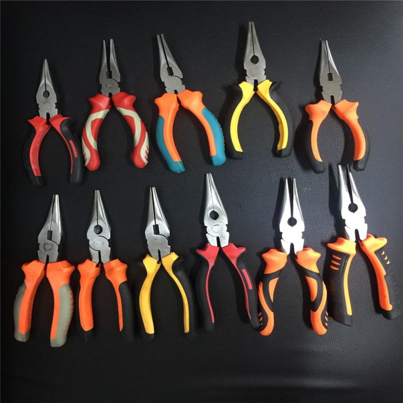 Double Color Handle Hand Tool Cutting Nose Pliers