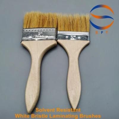 Solvent Resistant White Bristle Laminating Chip Brushes for Aerospace Industries