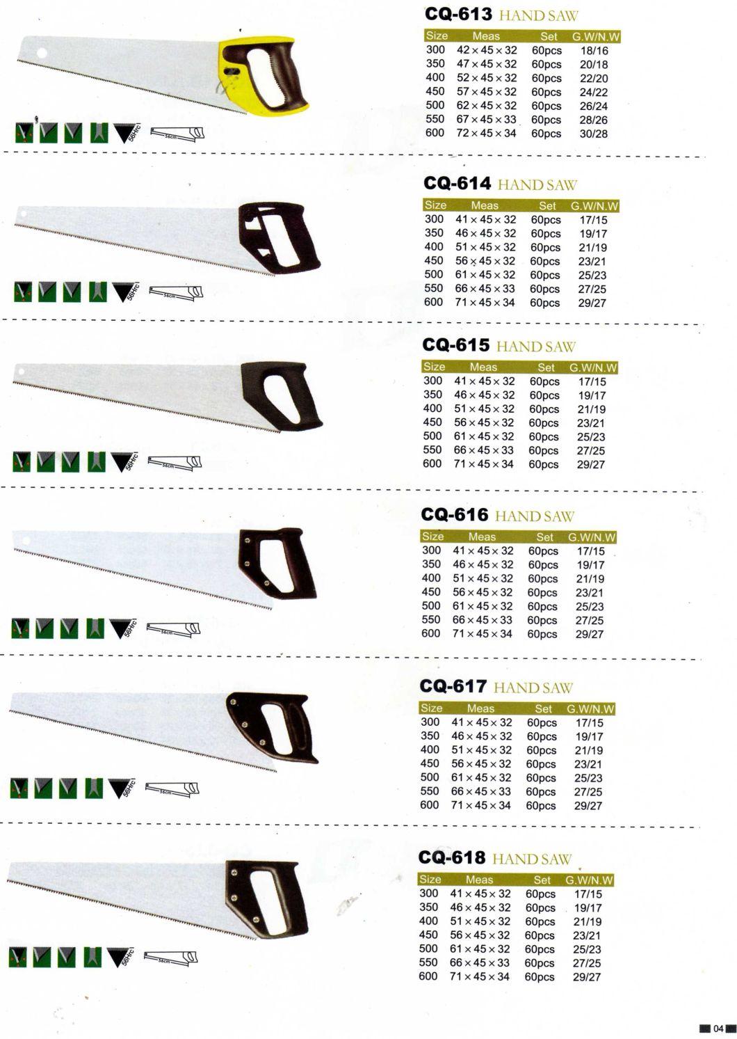 High Quality Starex Style Hand Saw with Wooden or Plastic or Fiber Handle