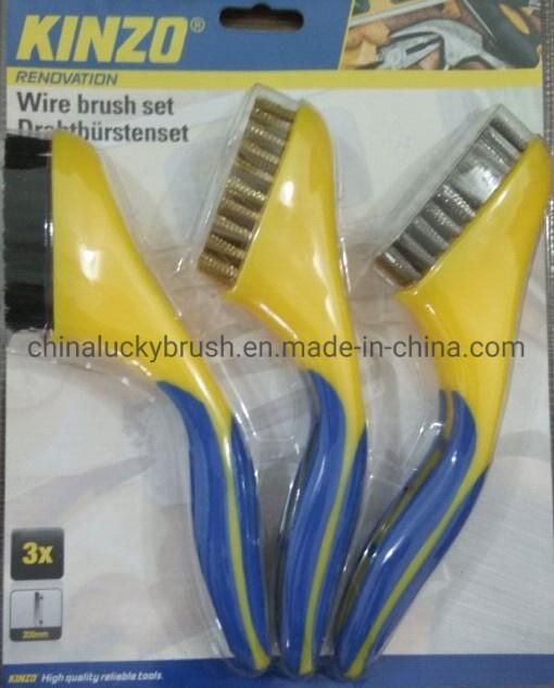 Double Colour Plastic Handle Wire Cleaning Brush (YY-681)
