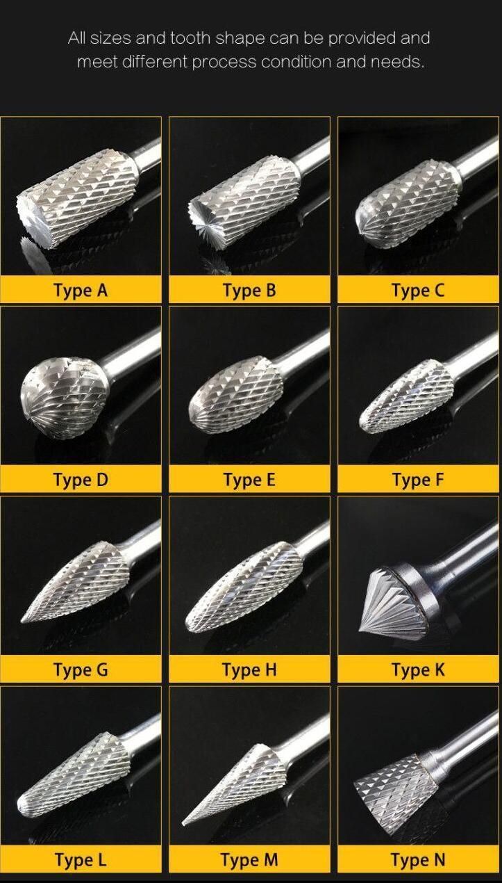 Yg8 Tungsten Carbide Rotary Burr Set Polish Metal with 10PCS Carbide Burr Rotary Burr Set