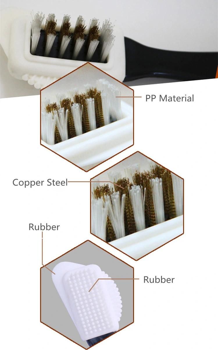 Double Side Velvet Leather Multi - Side Copper Wire Shoe Cleaning Care Brush