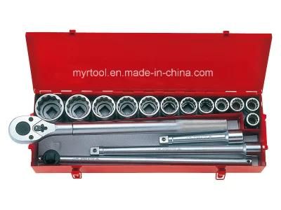 16PC Professional 3/4dr. Socket Wrench Tool Kit in Metal Case