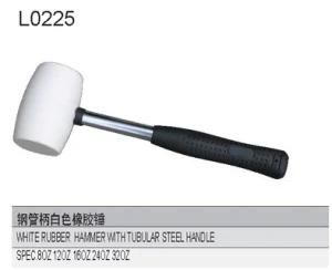 White Rubber Hammer with Tubular Steel Handle L0225